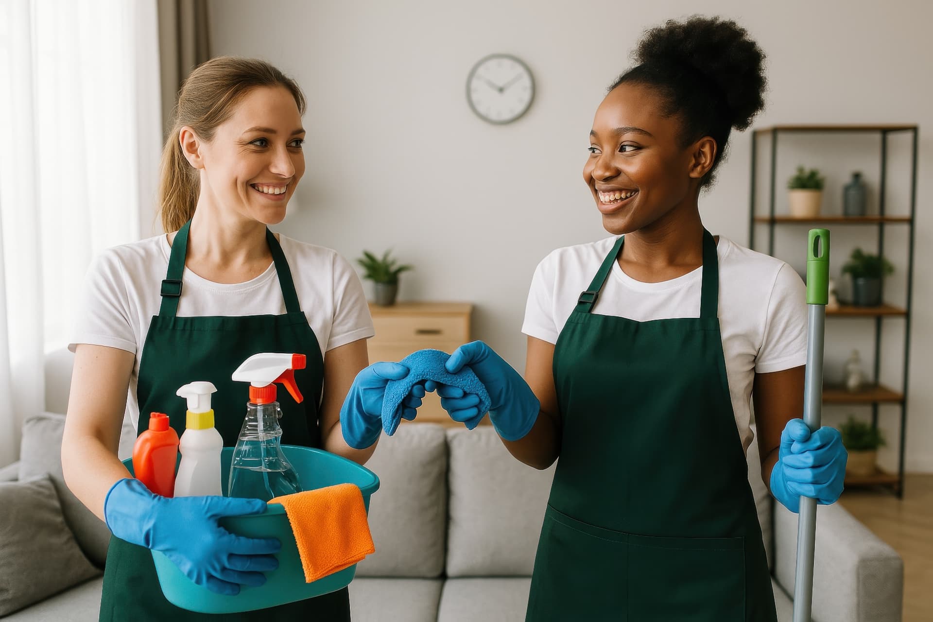 EBC professional cleaning team on site
